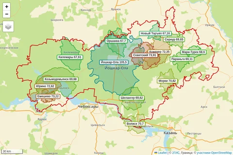 Mari El Radio coverage map