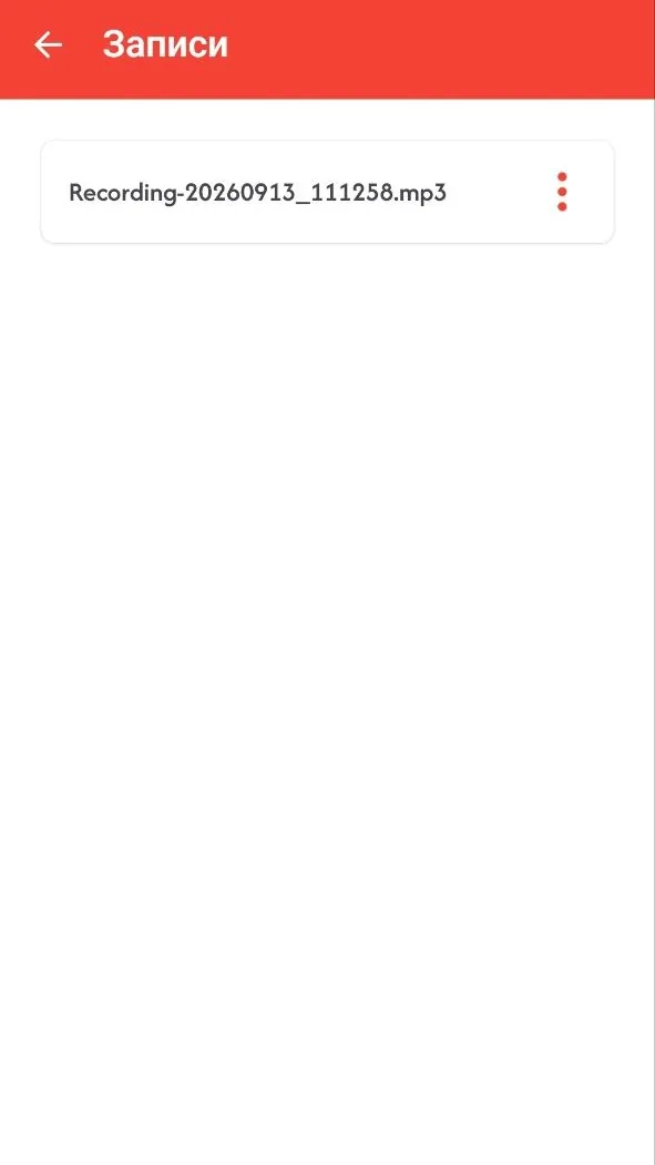 List of saved stream recordings